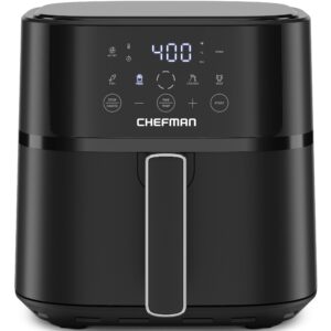 Chefman TurboFry Touch 6 quart digital air fryer in black