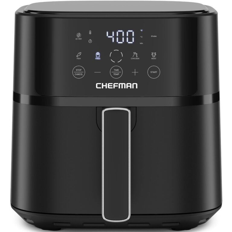 Chefman TurboFry Touch 6 quart digital air fryer in black