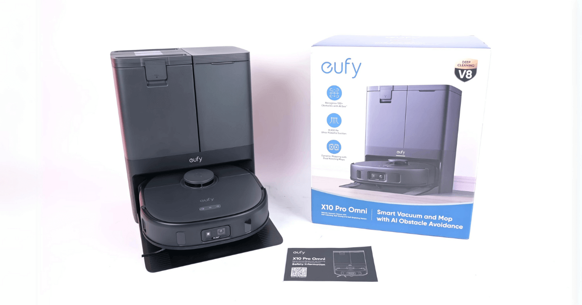 eufy X10 Pro Omni Robot Vacuum and Mop Combo with all-in-one self-emptying dock