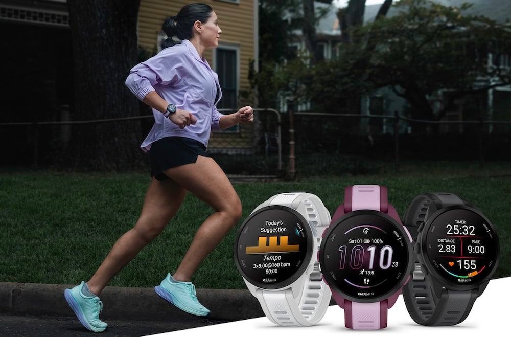 Garmin Forerunner 165 GPS running smartwatch with AMOLED display