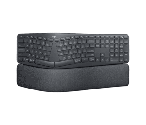 Logitech Ergo K860 wireless ergonomic split keyboard with memory foam wrist rest in graphite