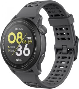 COROS PACE 3 GPS Sport Watch in black silicone band, ultralight running watch with MIP display