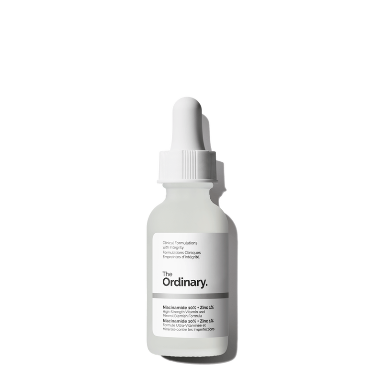 The Ordinary Niacinamide 10% + Zinc 1% serum bottle — pore-minimizing and oil-control serum for blemish-prone skin