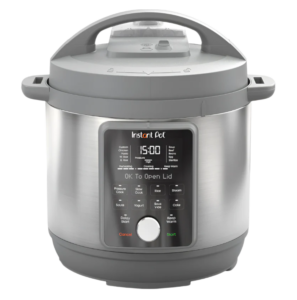 Instant Pot Duo Plus 9-in-1 6-Quart Multi-Use Pressure Cooker in stainless steel and black
