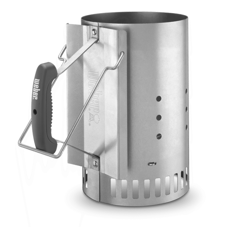 Weber 7416 Rapidfire Chimney Starter aluminized steel charcoal chimney with cone-shaped grate and dual handles