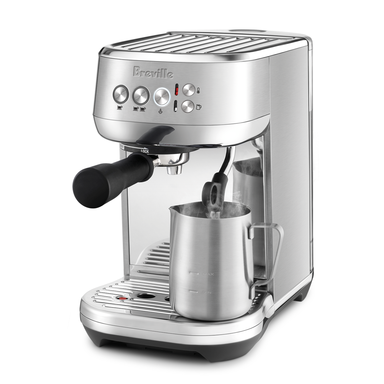 Breville Bambino Plus BES500BSS brushed stainless steel compact semi-automatic espresso machine
