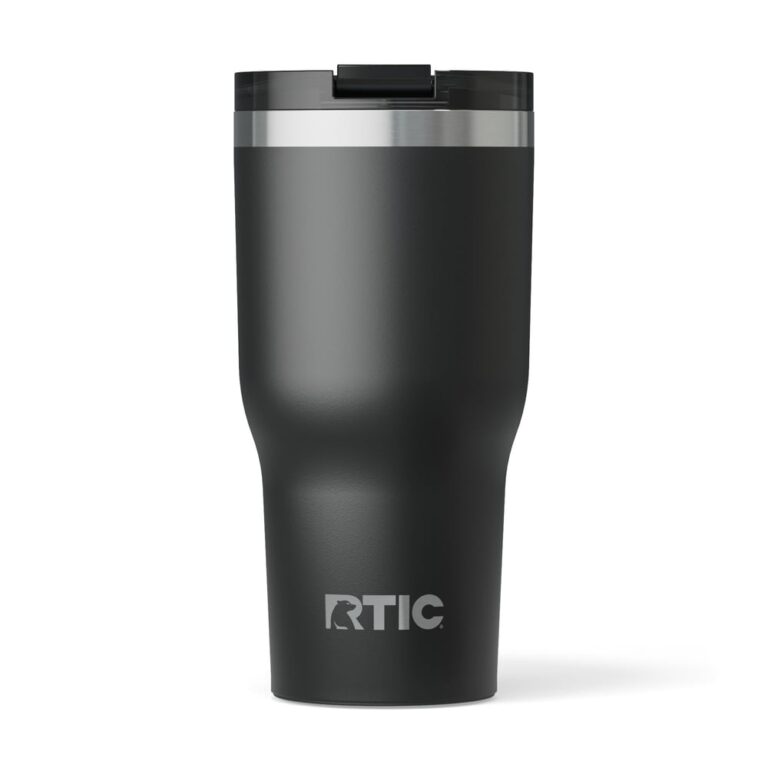 RTIC 30 oz insulated stainless steel tumbler with flip-top lid