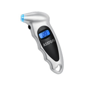 AstroAI Digital Tire Pressure Gauge, silver, with backlit LCD display