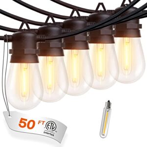 Addlon 50FT plug-in Edison-style outdoor string lights with shatterproof bulbs