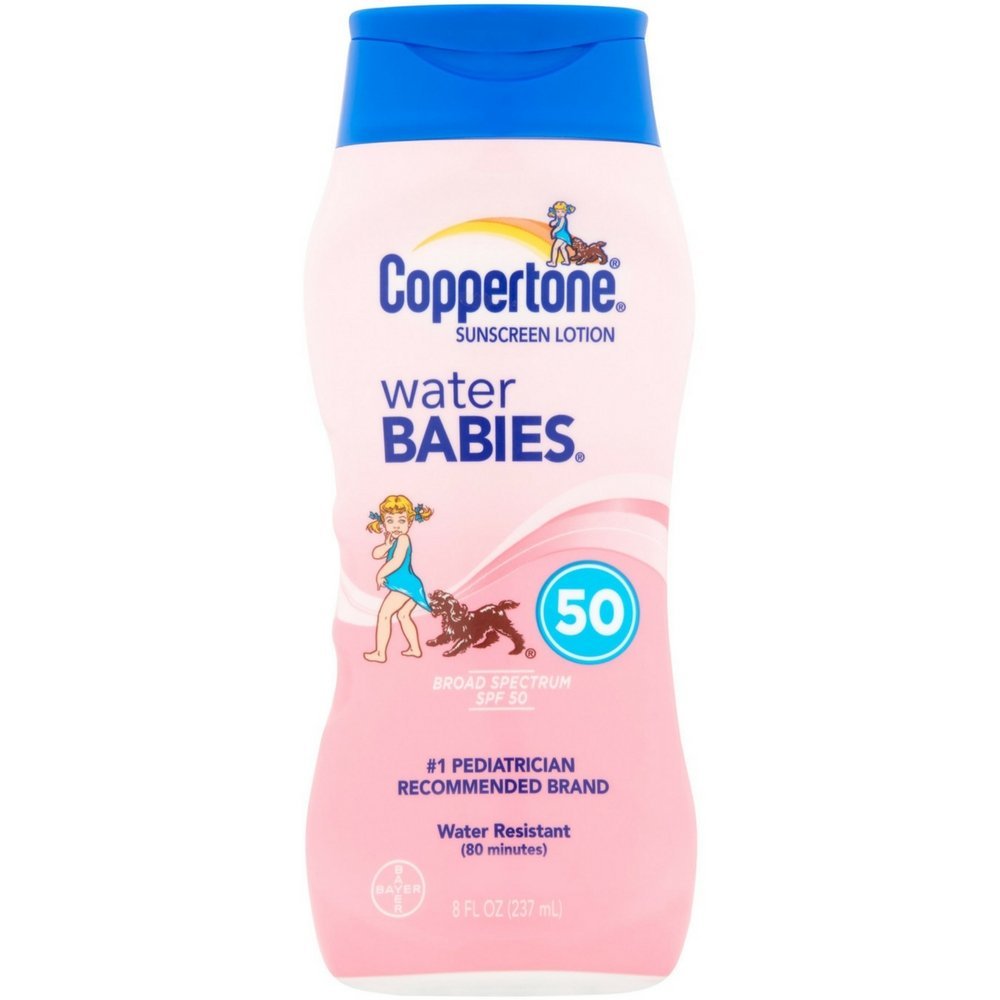 Coppertone WaterBabies Sunscreen Lotion SPF 50 8 oz bottle