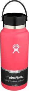 Hydro Flask 32oz Wide Mouth insulated stainless steel water bottle with Flex Cap
