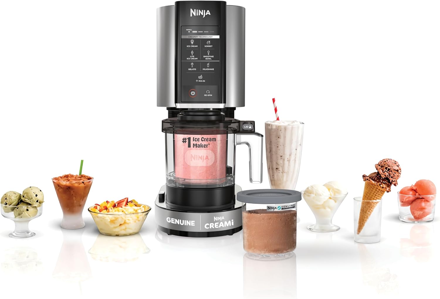 Ninja CREAMi ice cream maker with pint container and Creamerizer paddle