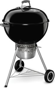 Weber Original Kettle Premium 22-Inch Charcoal Grill, black porcelain-enameled bowl and lid