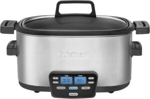 Cuisinart 3-in-1 Cook Central Multi-Cooker, 6-quart stainless steel with LCD display