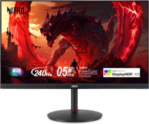 Acer Nitro XV272U W2 27-inch 1440p 240Hz gaming monitor on a white background