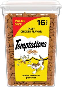 Temptations Classic Crunchy and Soft Cat Treats, Tasty Chicken Flavor, 16 oz tub