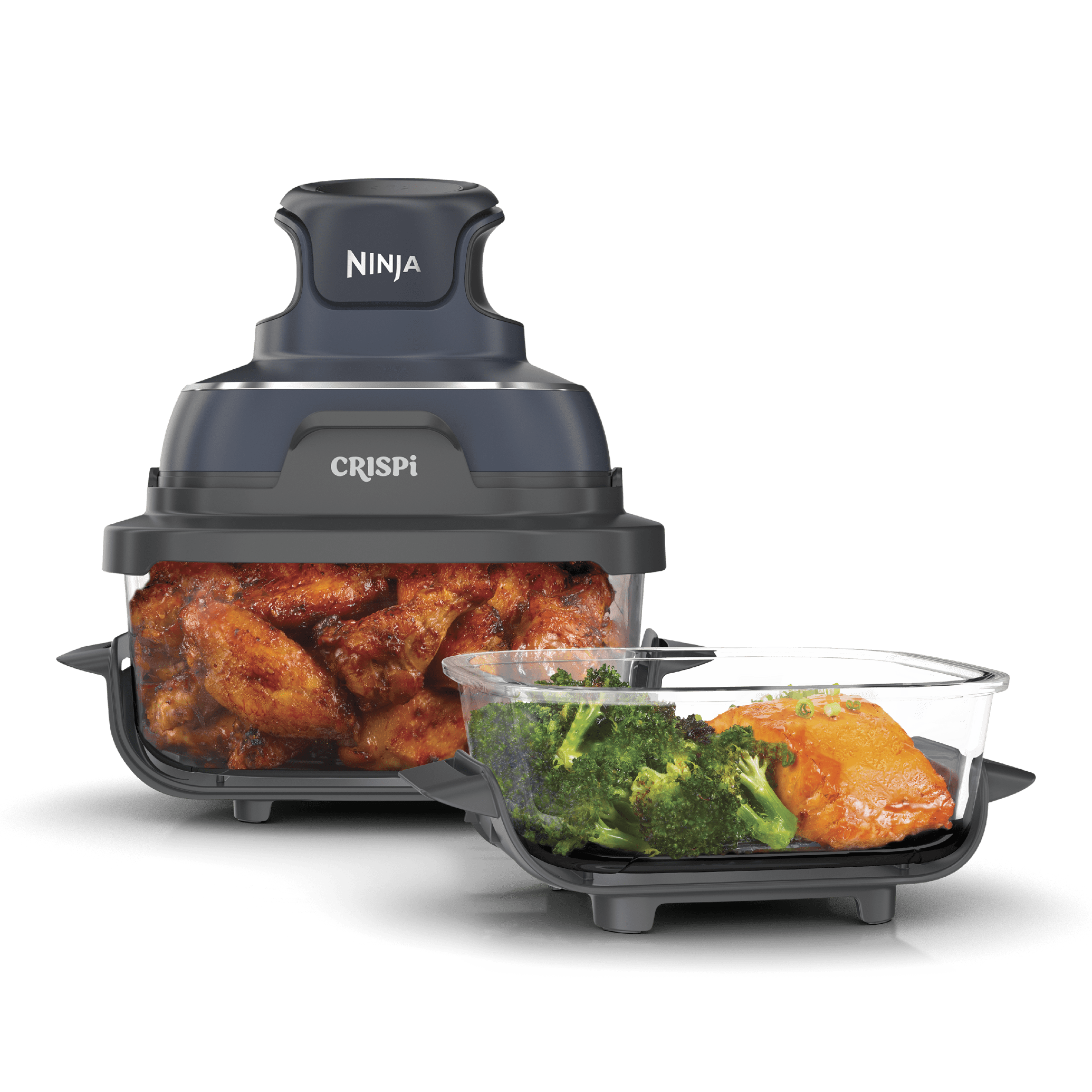 Ninja Crispi 4-in-1 Portable Glass Air Fryer Cooking System in Cyberspace gray