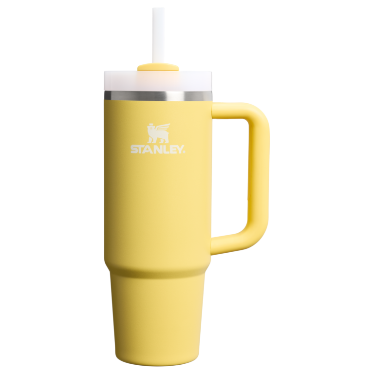 Stanley Quencher H2.0 FlowState Tumbler 30oz in Daffodil yellow with straw lid