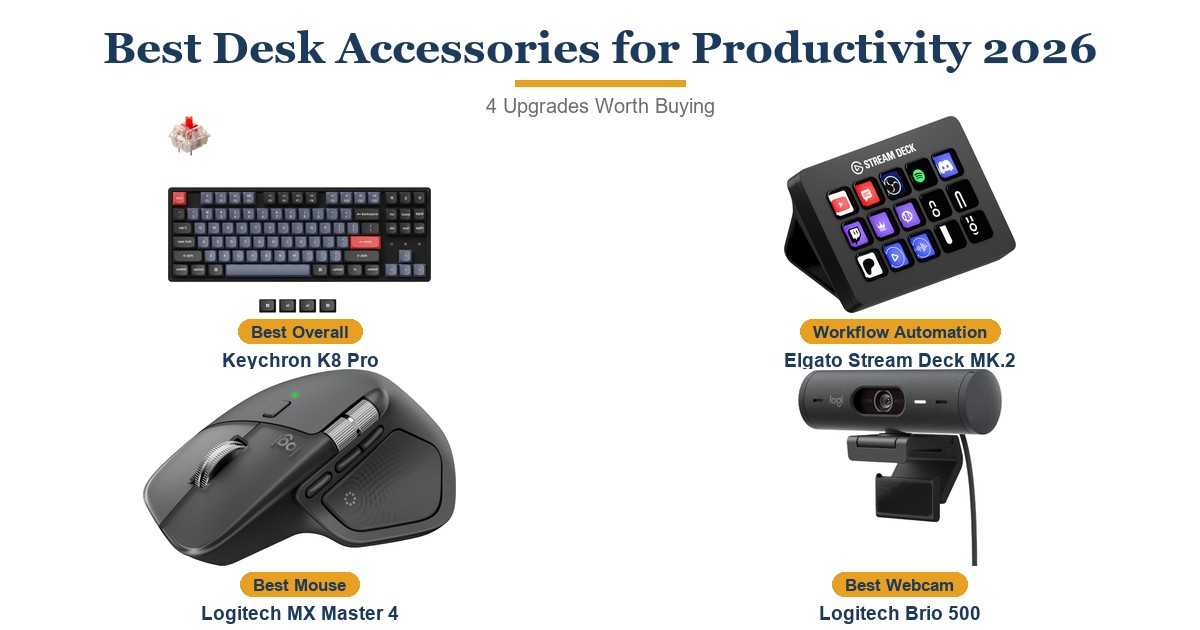 Best Desk Accessories for Productivity 2026: 4 Upgrades Worth Buying