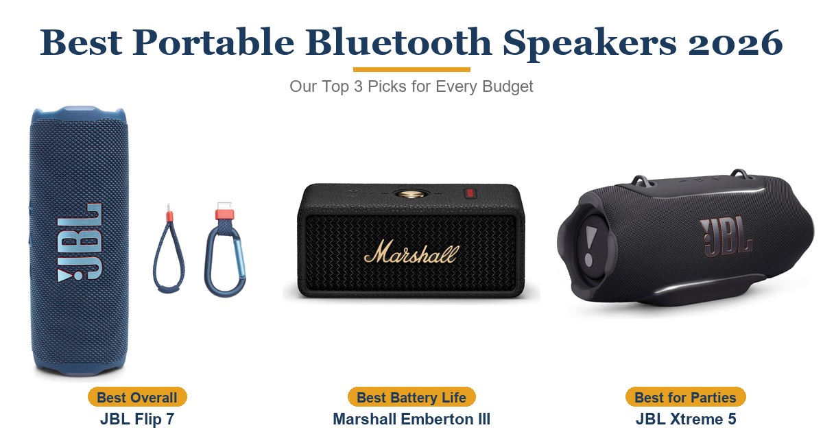 Best Portable Bluetooth Speakers 2026: 3 Top Picks for Every Budget