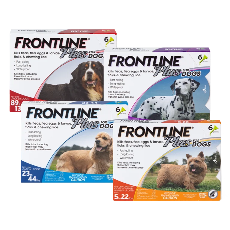 FRONTLINE Plus for Dogs flea and tick topical treatment applicator box