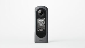 Ricoh Theta X 360-degree camera with 2.25-inch touchscreen and interchangeable battery