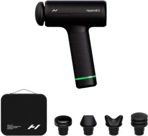 Hyperice Hypervolt 3 percussion massage gun with heated attachment and carry case