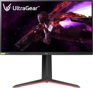 LG 27GP850-B 27-inch UltraGear QHD Nano IPS gaming monitor, front view on stand
