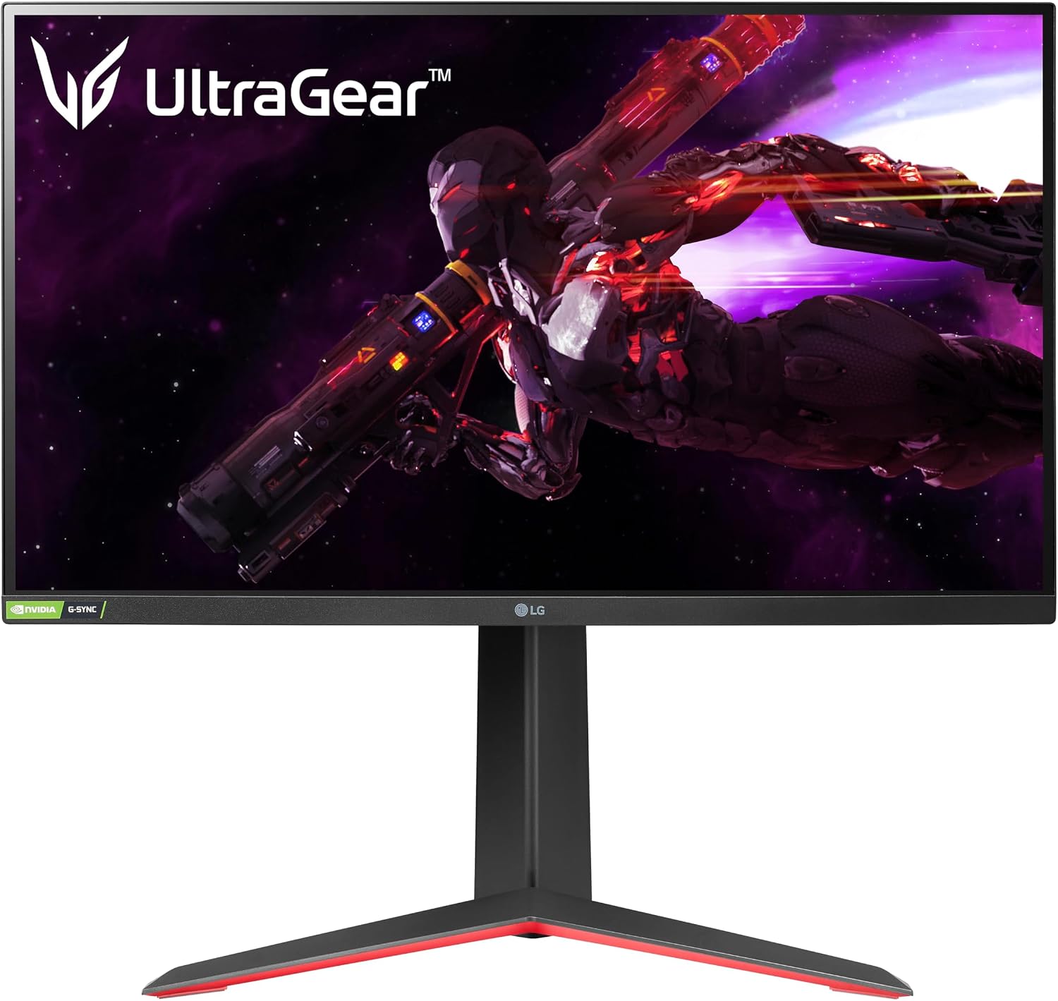 LG 27GP850-B 27-inch UltraGear QHD Nano IPS gaming monitor, front view on stand