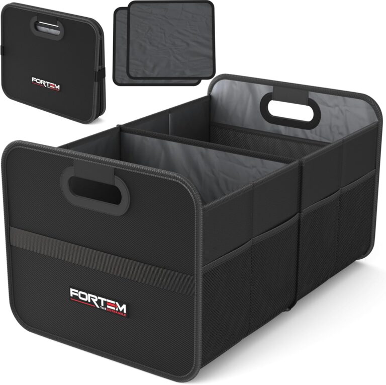 FORTEM Trunk Organizer 45L collapsible car trunk storage with rigid side panels