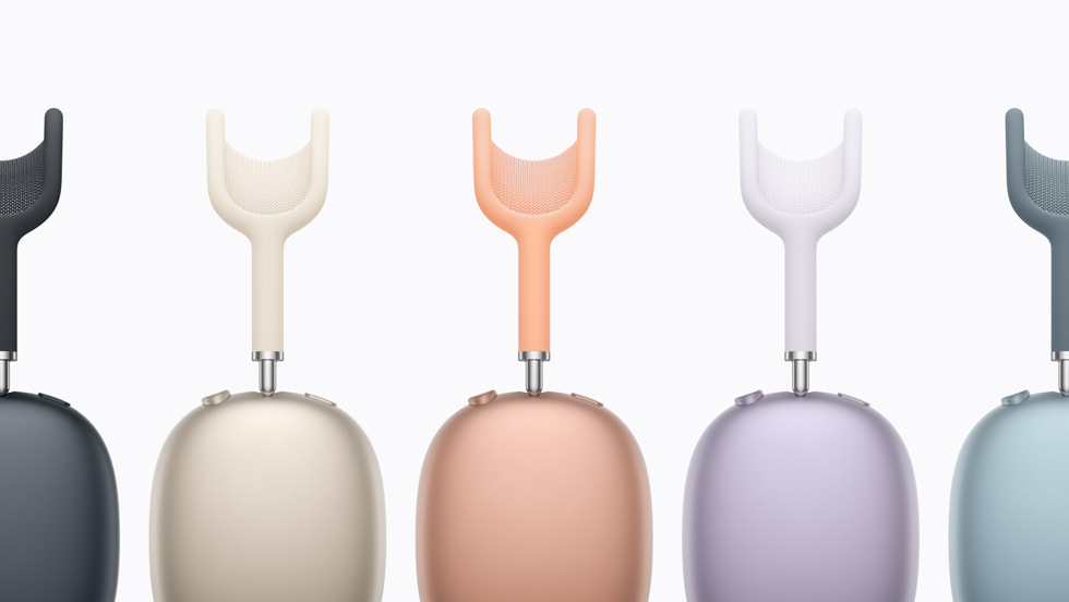 Apple AirPods Max 2 over-ear headphones in five colors — Midnight, Starlight, Blue, Purple, and Orange