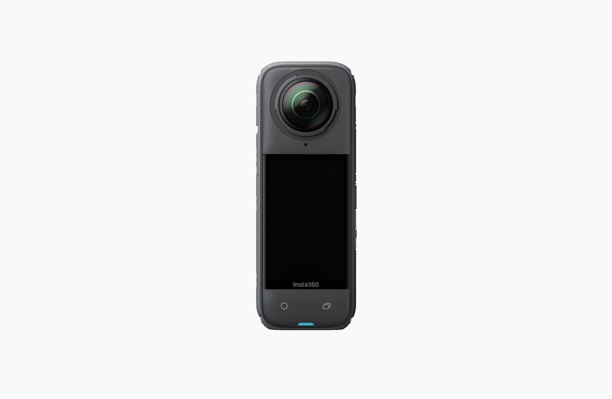 Insta360 X4 8K 360-degree action camera, front-angle studio product photo