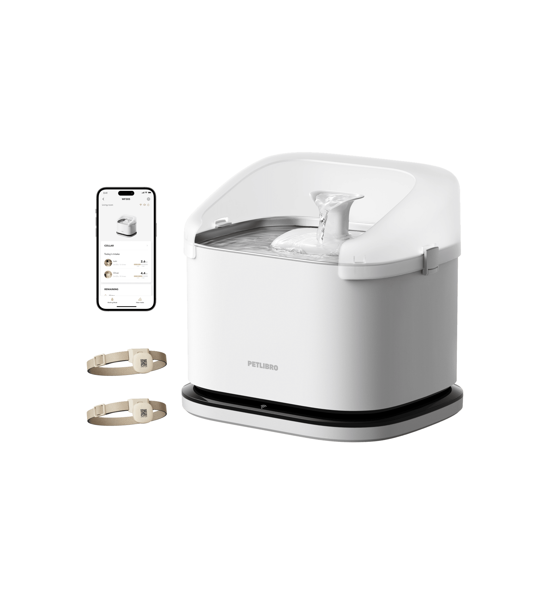 PETLIBRO Dockstream RFID Smart Fountain — pump-free multi-cat water fountain with RFID hydration tracking