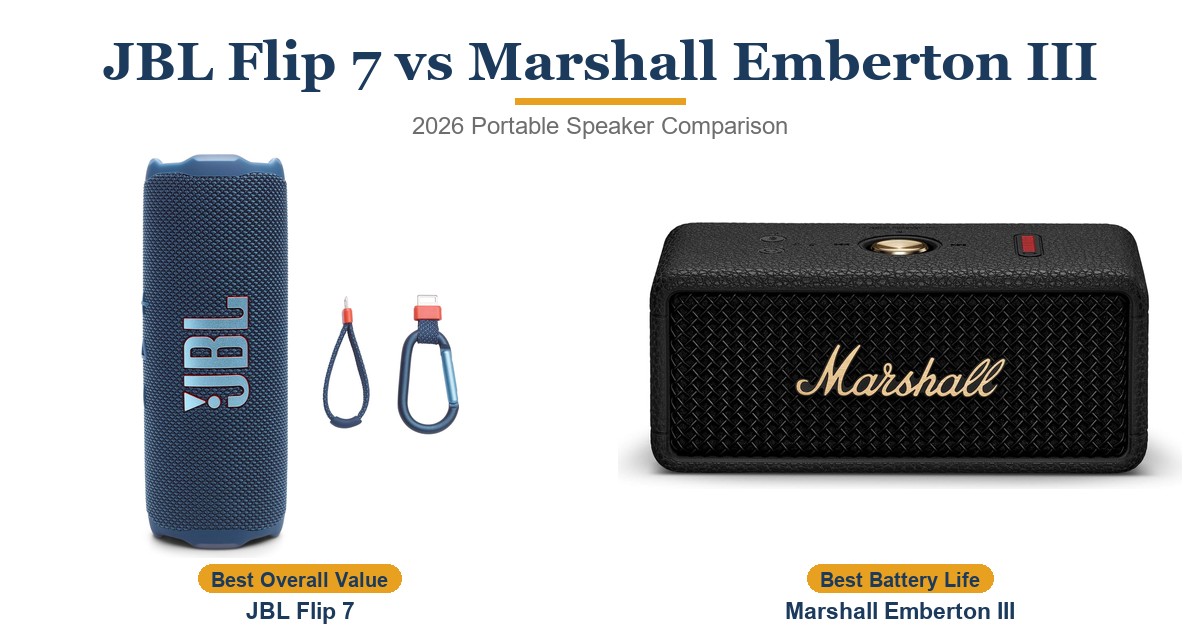 JBL Flip 7 vs Marshall Emberton III: Which Portable Speaker Should You Buy in 2026?