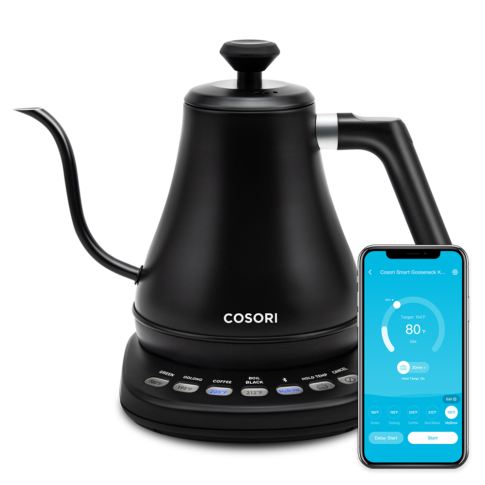 COSORI Smart Gooseneck Kettle with Bluetooth VeSync app temperature control