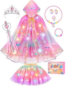 DOLNOW Girls' Light-Up Unicorn Princess Cape