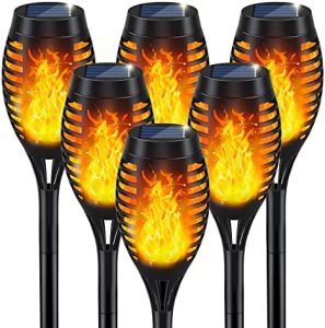 IkeeRuic Solar Flickering Flame Torches, 6 Pack