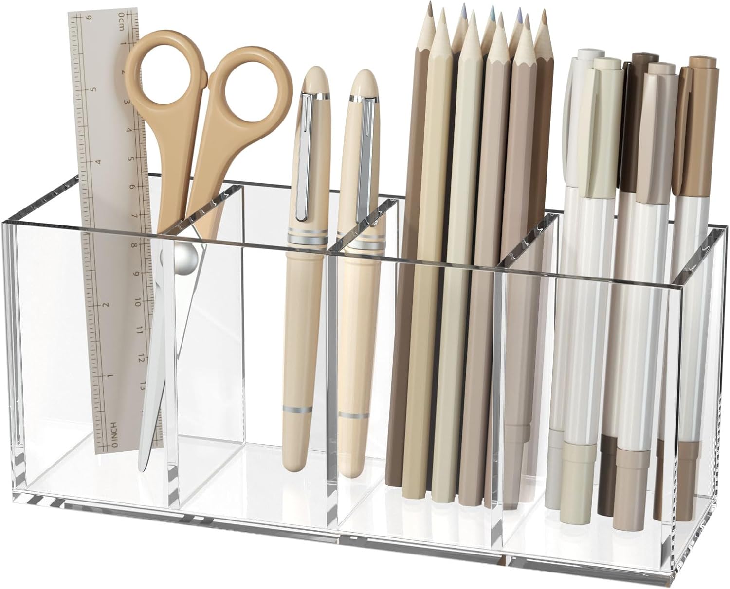 NIUBEE clear acrylic desk pen and pencil organizer
