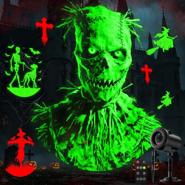 Nagudenfo 12-in-1 Halloween Projector Lights with skull and zombie patterns