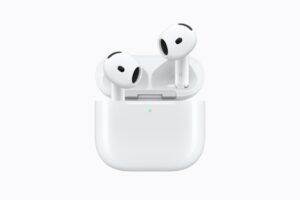 Apple AirPods 5 wireless earbuds with open-ear Active Noise Cancellation and charging case