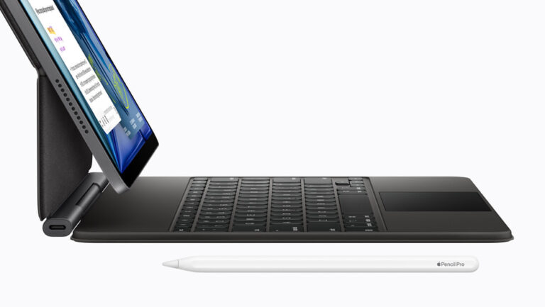 Apple iPad Air 11-inch (M4) tablet paired with the Magic Keyboard and Apple Pencil Pro
