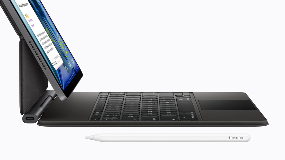 Apple iPad Air 11-inch (M4) tablet paired with the Magic Keyboard and Apple Pencil Pro