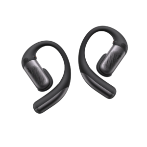 Shokz OpenFit Pro open-ear earbuds in black, titanium-reinforced ear hook design
