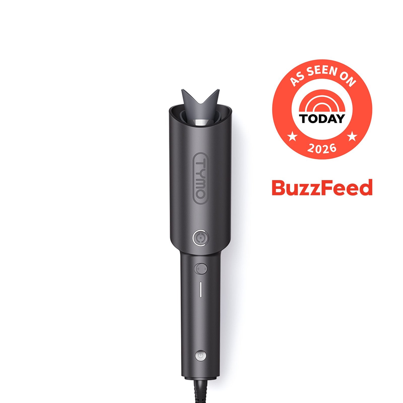 TYMO CurlPro automatic rotating curling iron in metallic gray