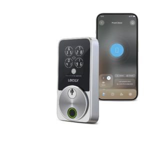 Lockly Secure Pro Zeno Wi-Fi deadbolt smart lock with fingerprint sensor and PIN Genie keypad, satin nickel finish