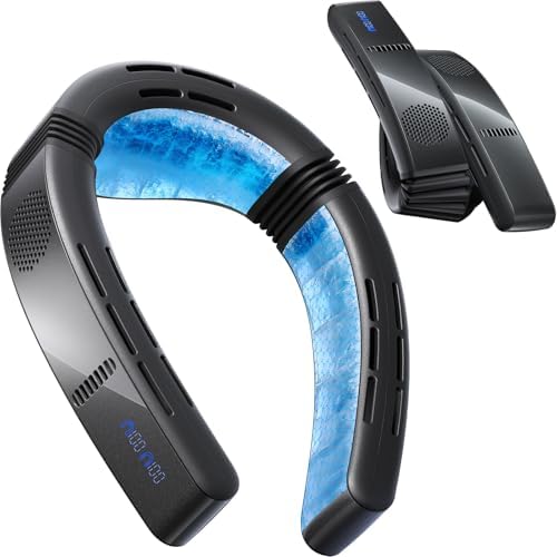 TORRAS COOLiFY Cyber Fold neck air conditioner in Shadow Black, shown open and folded