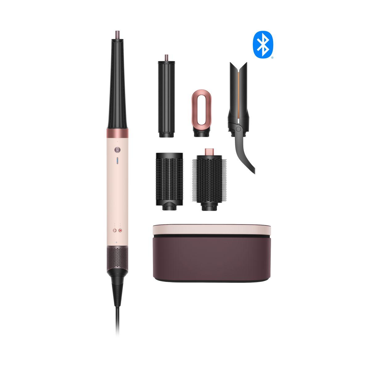 Dyson Airwrap Co-anda2x multi-styler and dryer, Straight+Wavy 2026 kit in Ceramic Pink and Rose Gold, with its curling barrels, brushes, Air straightener 2x, Fast dryer and presentation case