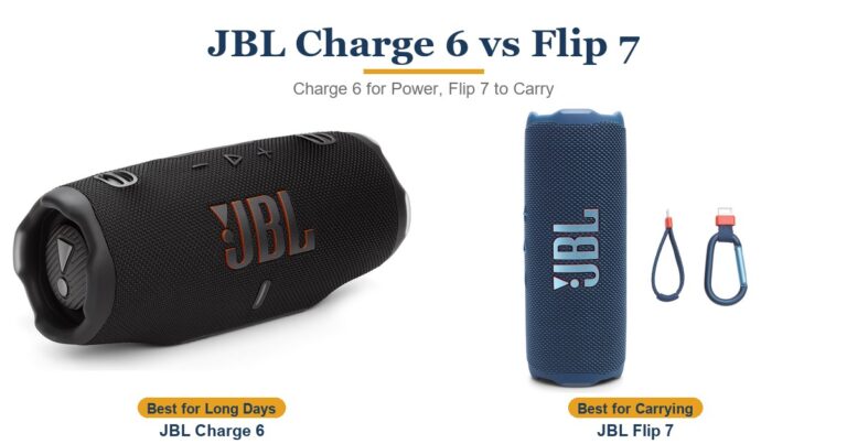 JBL Charge 6 vs Flip 7: Charge 6 for Power, Flip 7 to Carry