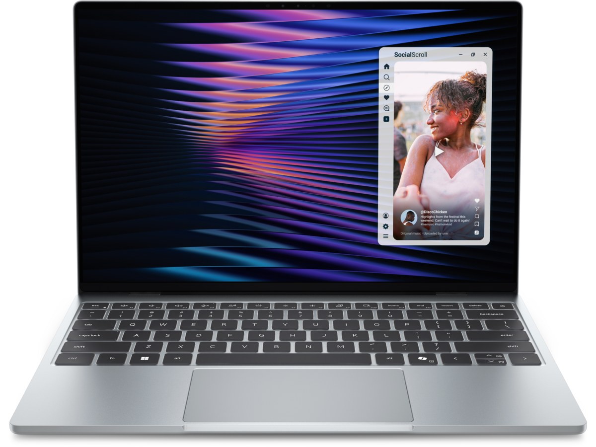 Dell XPS 13 (2026) laptop in Sky silver, open with its 13.4-inch touchscreen and backlit keyboard